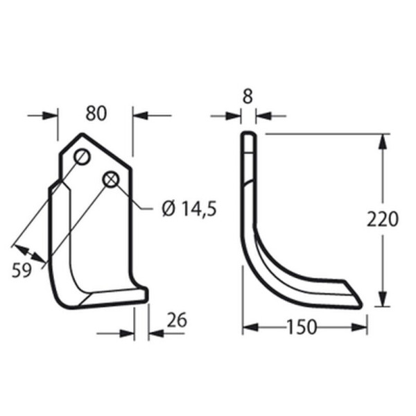 RICAMBIO ZAPPETTA FRESA MOTOZAPPA TIPO ORIGINALE TORTELLA T45-T5 ARCO ELIC 80X8