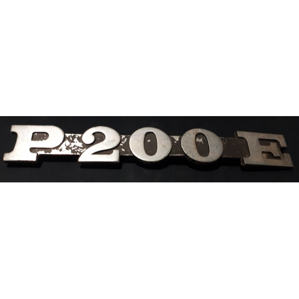 TARGHETTA LATERALE SCRITTA STEMMA FREGIO IN METALLO VESPA PX 200 P200 ROVINATA