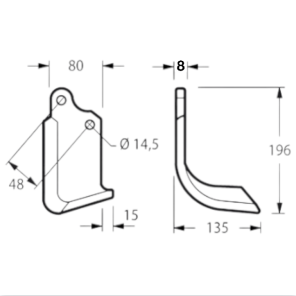 RICAMBIO ZAPPETTA FRESA MOTOZAPPA TIPO ORIGINALE MASCHIO U-US-UZ ARCO ELIC 80X8