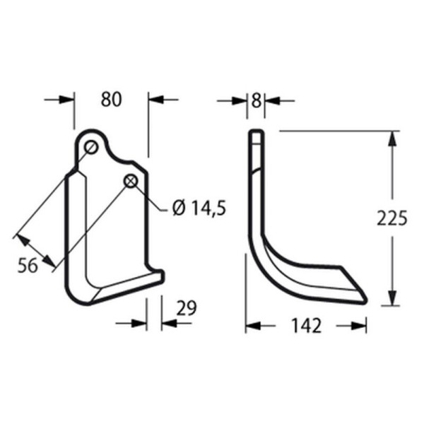RICAMBIO ZAPPETTA FRESA MOTOZAPPA TIPO ORIGINALE MASCHIO B-C-SC ARCO ELIC 80X8