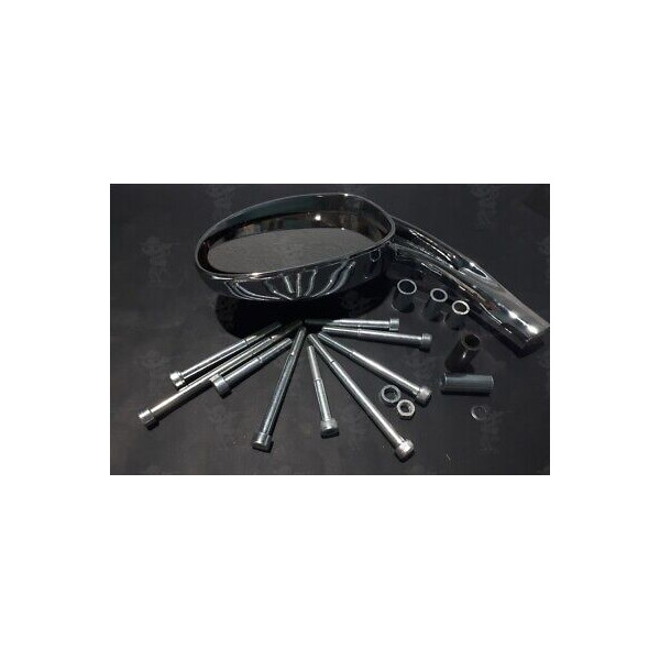 SPECCHIO SINISTRO CROMATO RETROVISORE MARCA FACO PER SCOOTER + KIT MONTAGGIO