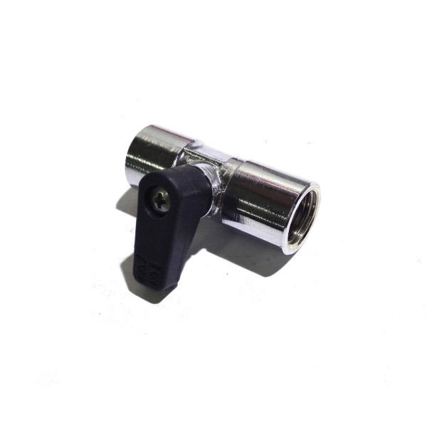 RUBINETTO SFERICO IN LINEA FEMMINA-FEMMINA MISURA 1/4" DIAMETRO FILETTO 12 MM