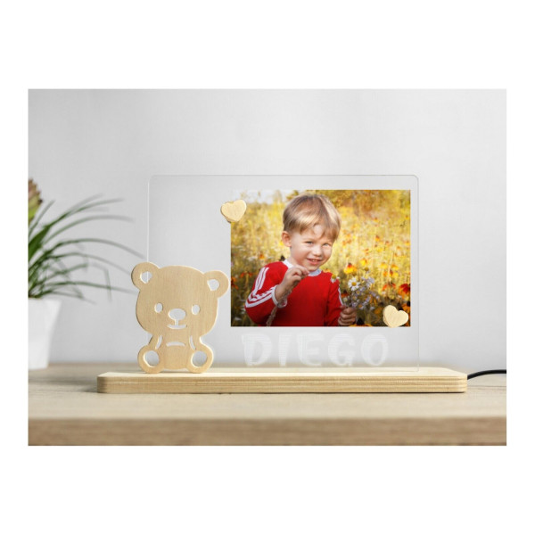 LAMPADA CORNICE PORTA FOTO ARREDO LUMINOSA A LED RGB PERSONALIZZABILE X BAMBINI