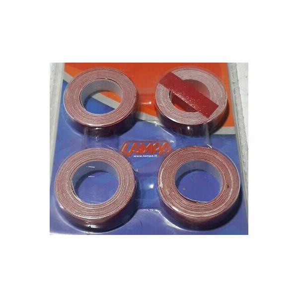 KIT 4 PEZZI ADESIVO ROSSO ABBELLIMENTO CERCHI RUOTA PER MOTO 0,9X180CM