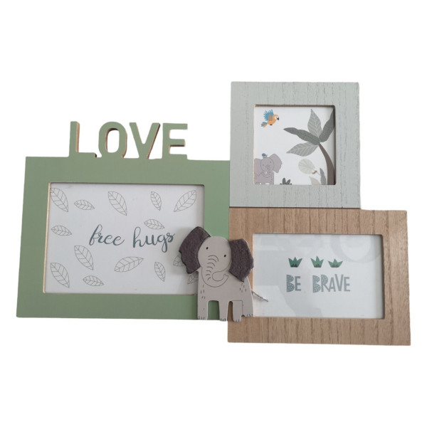 PORTAFOTO IN MDF DA MURO ARREDO CAMERETTA BAMBINO LOVE ELEFANTINO SAVANA WILD