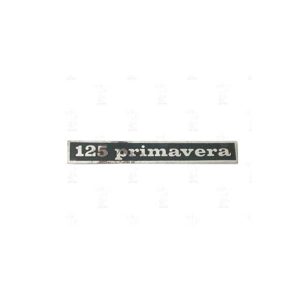 SCRITTA TARGHETTA ETICHETTA FREGIO IN PLASTICA PIAGGIO PRIMAVERA 125 15X2CM