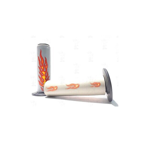 2 MANOPOLE MOTO SCOOTER MANUBRIO GRIGIE FIAMME ROSSE ENDURO CROSS RIF. 77343058A