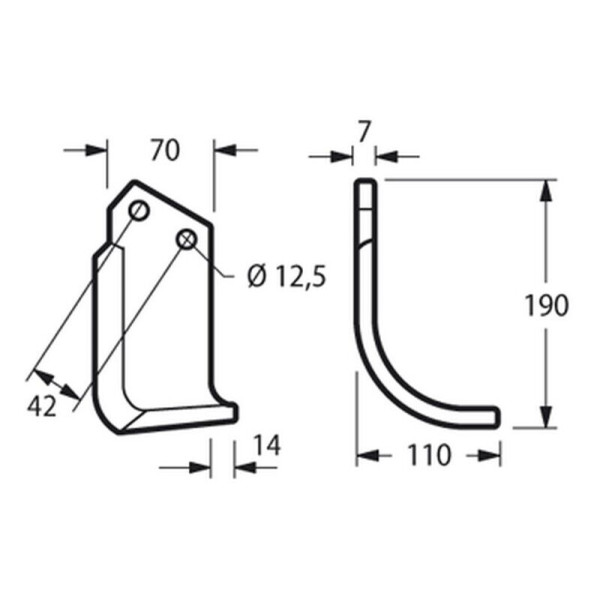 RICAMBIO ZAPPETTA FRESA MOTOZAPPA TIPO OR. TORTELLA S1-T2-CLS ARCO-ELIC 70X7