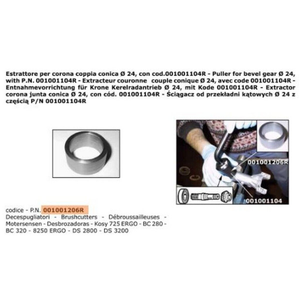 ATTREZZO OFFICINA CHIAVE ESTRATTORE COPPIA CONICA DECESPUGLIATORE BC280-320