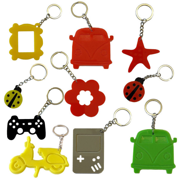 N° 1 PORTACHIAVE COLORATO IN PLEXIGAS A SCELTA AUTO,CORNICE,GAME BOY,FIORE,VESPA