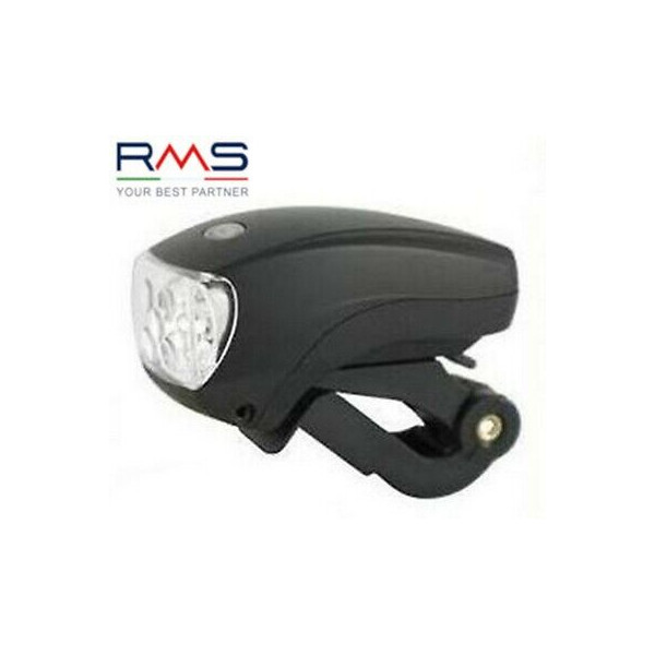 FANALE ANTERIORE RMS CON SUPPORTO 5 LED COLORE DEL CORPO NERO  [RICAMBI CICLO]