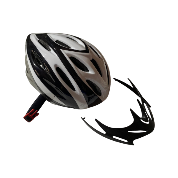CASCO BICI RIDER PROTEZIONE CALOTTA OUT-MOULD COLORE BIANCO-NERO RMS 58-61 CM