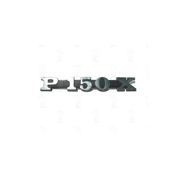 SCRITTA,TARGHETTA,STEMMA PX150X IN METALLO LUNGH.145MM CON 2 PIOLINI POSTERIORI