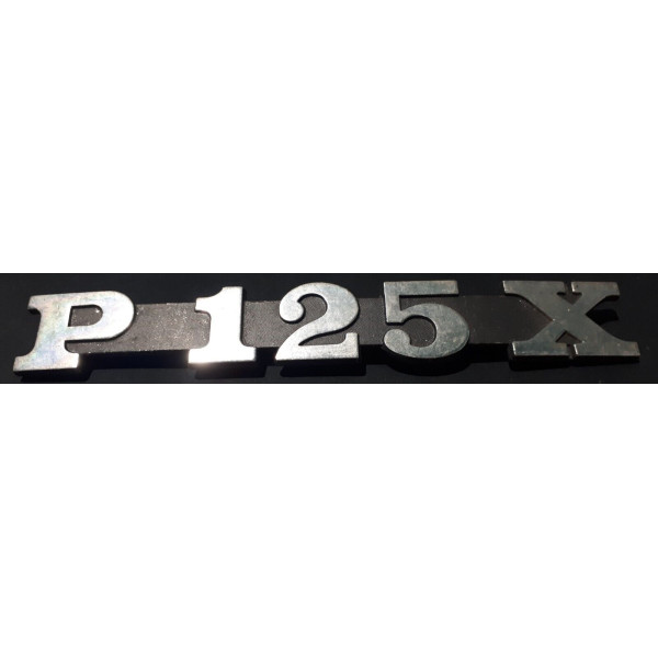 TARGHETTA LATERALE SCRITTA STEMMA FREGIO IN METALLO P125X PER VESPA PX 125 1977-