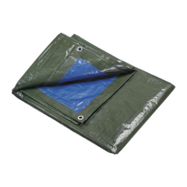TELO TELONE OCCHIELLATO IMPERMEABILE ANTISTRAPPO IN PVC VERDE TIPO PESANTE 3X3m