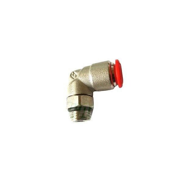 RACCORDO GIREVOLE A L CONICO DA 1/4" CON INNESTO RAPIDO TUBO ARIA DA 10 MM