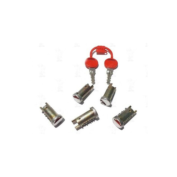 KIT 5 FRUTTI SERRATURA E 2 CHIAVI ROSSE ADATTABILE SCOOTER 50 ZADI 8603