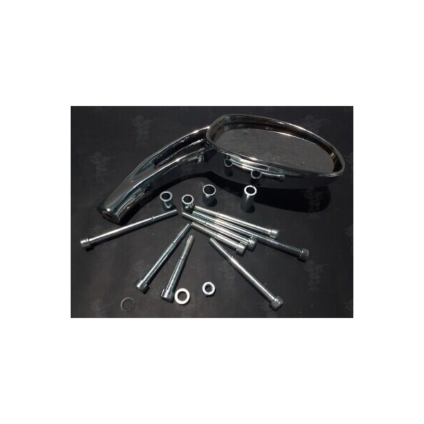 SPECCHIO DESTRO CROMATO RETROVISORE MARCA FACO PER SCOOTER CON KIT MONTAGGIO