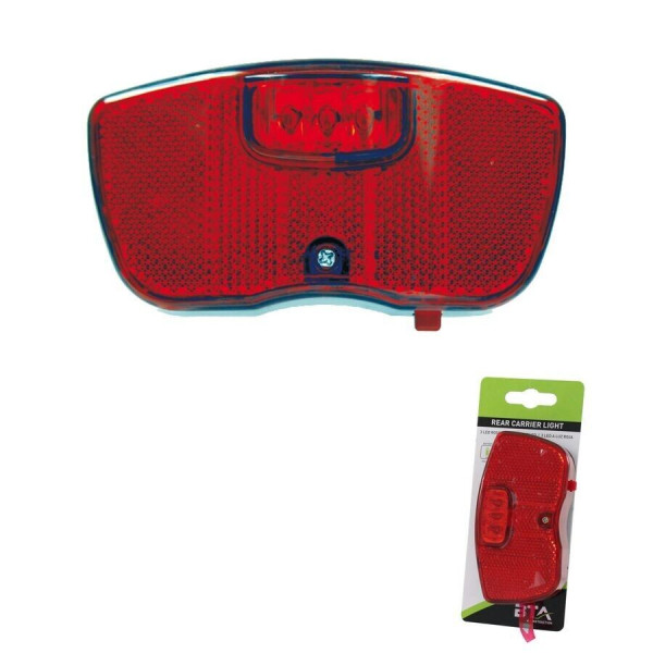 FANALINO POSTERIORE ROSSO A PILE A LED X PORTAPACCHI BICI CITY-BIKE TREKKING