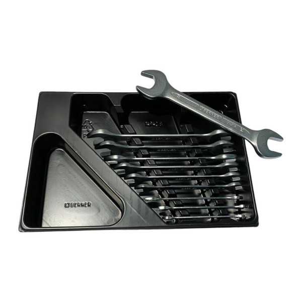 SET 10 CHIAVI DOPPIE APERTE BERNER IN ACCIAIO VANADIUM CARRELLO OFFICINA 148995