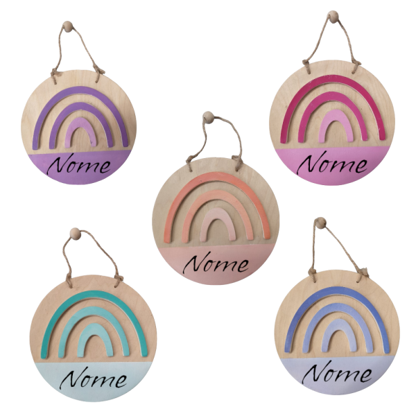 N° 1 CERCHIETTO DECORAZIONE CAMERETTA BAMBINI DA MURO PERSONALIZZABILE CON NOME