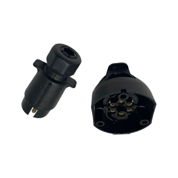 KIT PRESA+SPINA 7 POLI PER IMPIANTO ELETTRICO CARRELLO APPENDICE AUTO E RIMORCHI