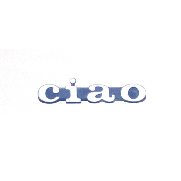 SCRITTA TARGHETTA ETICHETTA FREGIO FIRMA IN PLASTICA PIAGGIO CIAO 9,2CM RIGATURE