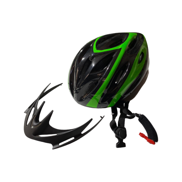 CASCO SICUREZZA BICI RIDER PER ADULTO OUT-MOULD COLORE NERO E VERDE RMS 58-61 CM