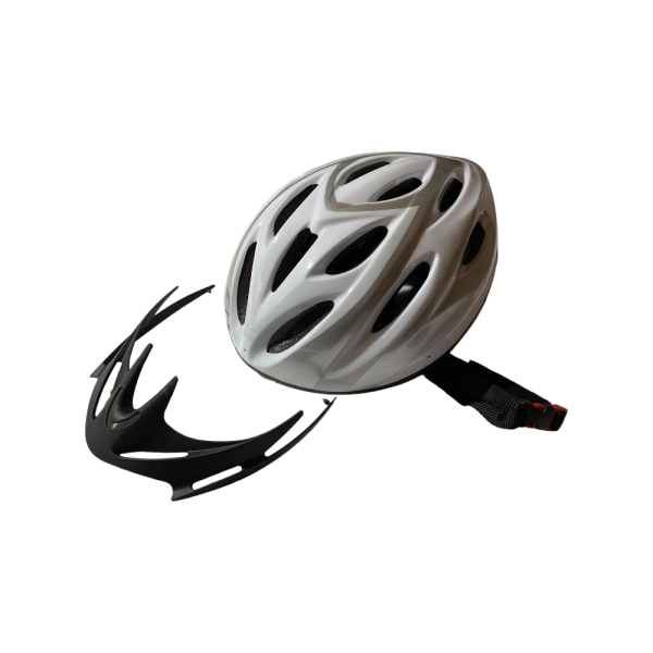 CASCO PROTEZIONE RIDER BICI PER BIMBO 58-61CM OUT-MOULD  COLORE BIANCO E GRIGIO